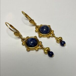 Elegant lapis drop earrings